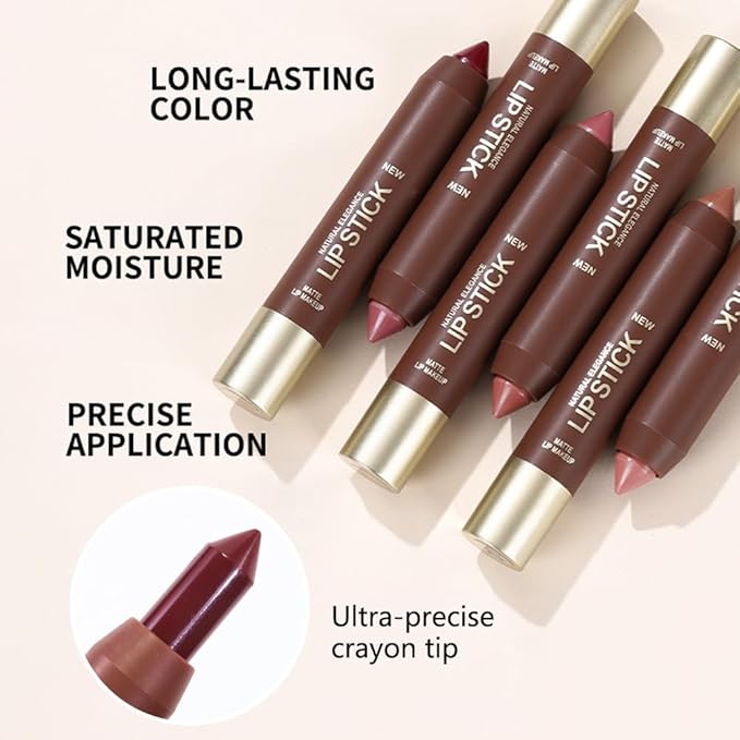 Nude Pink Matte Lipstick Crayon for Women, 24 Hour Lipstick Lip Liner Pencil Long Lasting Waterproof Smudge Proof, Vegan & Cruelty-Free, Neutral lip liner marker Easy Application Full Coverage B03#