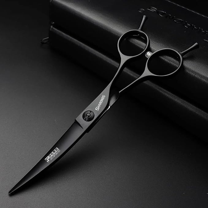 6 Inch 4pc Ergonomic Barber Scissors, 440C Stainless Steel, Right Hand, Hairdressing Scissors