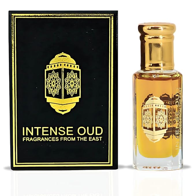 INTENSE OUD Crushed Long Lasting Arabian Perfume Oils for Women 12ML - Fragrance Oil with Frozen Pear, Peony & Apricot, Finished with Vanilla & Musk - Concentrated Perfume Oil in Black Gift Box