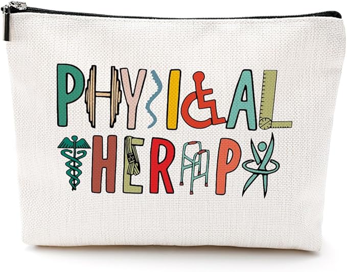 Physical Therapy Gifts Physical Therapist Gifts Makeup Bag Occupational Therapy Gift Inspirational Cosmetic Bag for Women Friend Physiotherapist PT Assistant Birthday Christmas Appreciation