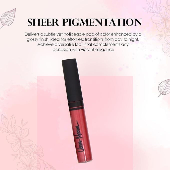 Lip Gloss, Moisturizing Lip Color with Shimmer for Long Lasting Shine, Lightweight Lip Stain, Non-Sticky Lip Gloss with Aloe Vera, W/Vitamin C, E (Passion Fruit)