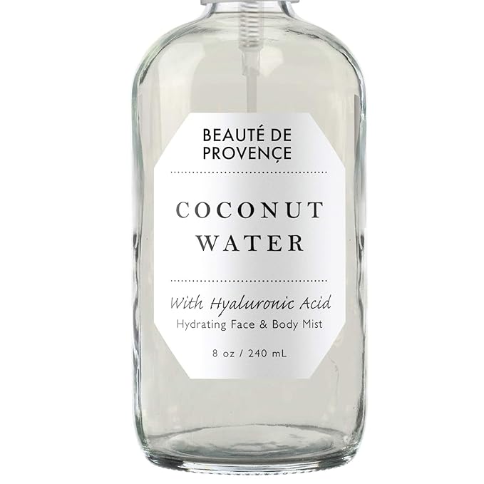 BEAUTE DE PROVENCE | Face & Body Mist Spray - Hydrating Coconut Water With Moisturizing Hyaluronic Acid | Instant Cooling, Conditoning, Hydrating | 8 FL OZ