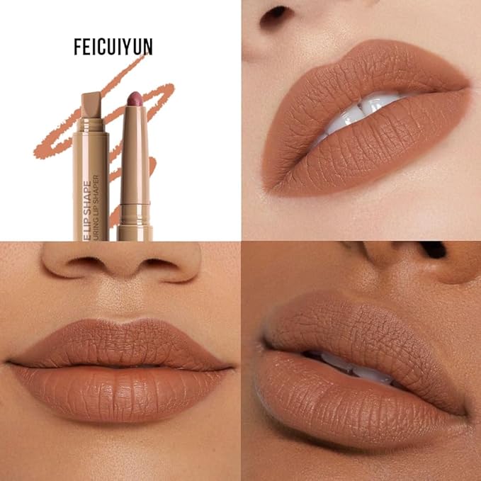 Matte Crayon Lip Liner Pencil, Nude Lip Liners Lipstick For Women, Plump Creamy Formula With Silicone Smudger for Define Contours & Sculpting Lip, Cruelty-Free, 0.75g/0.026oz