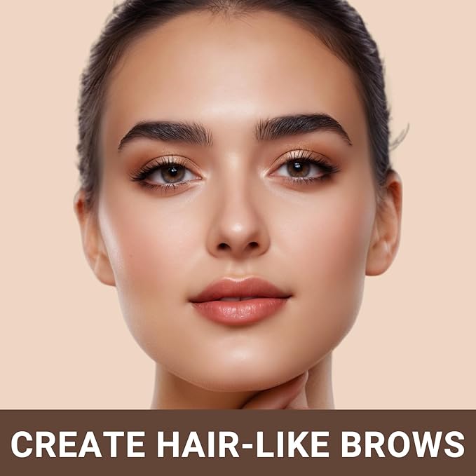 iMethod eyebrow pen - Microblading eyebrow pen, eyebrow pencil with a Micro 4-Fork Tip for Natural Hair-Like Brows, Long-Lasting Eye Brow Pencils for Women, Waterproof, Brown
