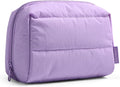 BAGSMART Small Makeup Bag, Wide Opening Cosmetic Bag Compact & Spacious, Water-Resistant Travel Organizer Pouches for Women (Lilac)