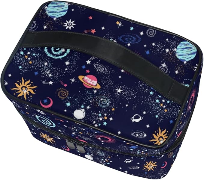 Makeup Bag, Space Galaxy Travel Makeup Organizer Bag Cosmetic Cases Toiletry Bags for Girl Women Ladies