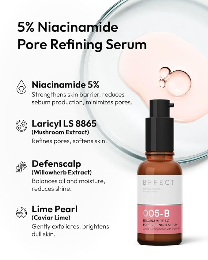 Niacinamide 5% Pore Refining Serum - Minimizes Pores & Controls Oil - for Oily & Sensitive Skin - 1 Fl Oz