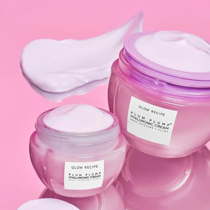 Glow Recipe Plum Plump Hyaluronic Acid Face Cream, Travel Size - Hydrating, Firming & Plumping Facial Moisturizer for Women & Men - Korean Skin Care with Polyglutamic Peptides for Dry Skin (20ml)