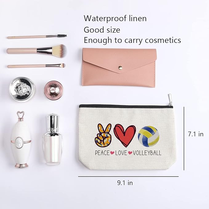 Volleyball Gifts Makeup Bag Small Cosmetic Bags Birthday Christmas Gifts for Women Teen Girls Mom Friends Players Teams Volleyball Stuff Accessories