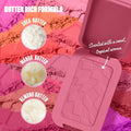 NYX PROFESSIONAL MAKEUP Buttermelt Powder Blush, Fade and Transfer-Resistant Blush, Up to 12HR Make Up Wear, Vegan Formula - For The Butta