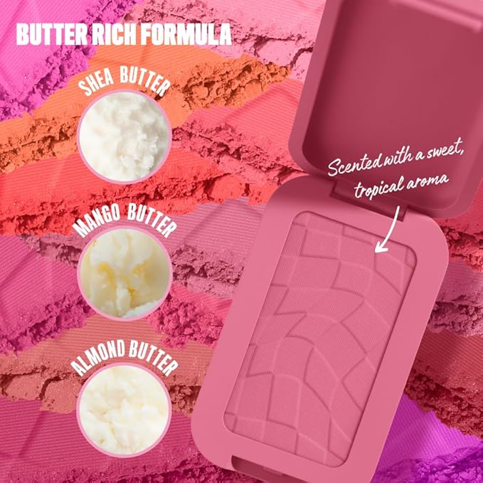 NYX PROFESSIONAL MAKEUP Buttermelt Powder Blush, Fade and Transfer-Resistant Blush, Up to 12HR Make Up Wear, Vegan Formula - For The Butta