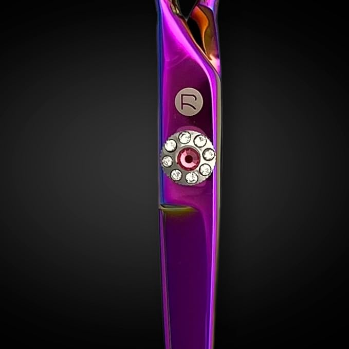 Swivel 5.5" Saki Kohana Pink Hair Shear Set (Swivel Cutting Shears, Swivel Thinning Shears, Razor, Case) - 440C Steel - For Professional Use