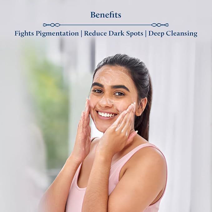 Blue Nectar Rice Water Face Wash with 2% Kojic Acid for Pigmentation | Face Cleanser for Oily, Dry & Sensitive Skin | Face Wash for Women & Men (11 Herbs, 6.76 Fl Oz)