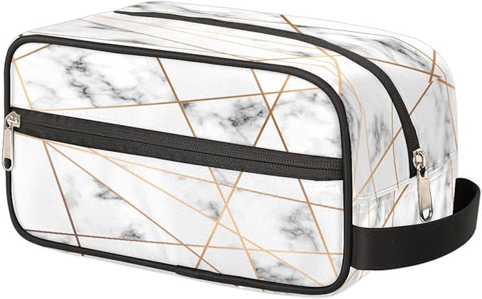 Marble Texture Abstract Travel Toiletry Bag for Women Men Lightweight Cosmetic Makeup Bag Organizer Waterproof Shaving Bag Dopp Kit with Large Capacity for Toiletries and Shaving Accessories
