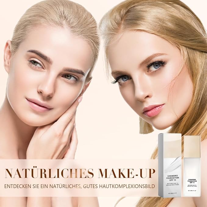 Color Changing Foundation for Mature Skin, Hydrating and Lightweight Liquid Foundations, Tone Suitable for All Skin Types (1 pcs)