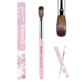 Acrylic Nail Brush Size #18, 100% Pure Kolinsky Nail Art Brushes for Acrylic Application, Sturdy Starry Handle Oval Shaped Nail Design Tools for Professional Manicure DIY, Pink