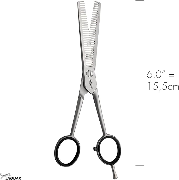 Jaguar Satin 30/30 Thinning and Texturizing Scissors, Right Handed Haircutting Shears, 6.0 Inch