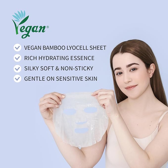 #OOTD Ceramide Brightening Sheet Mask For Face, Moisturizing, Anti Aging Ceramide, Peptide, Vitamin C, EVE Vegan 10EA