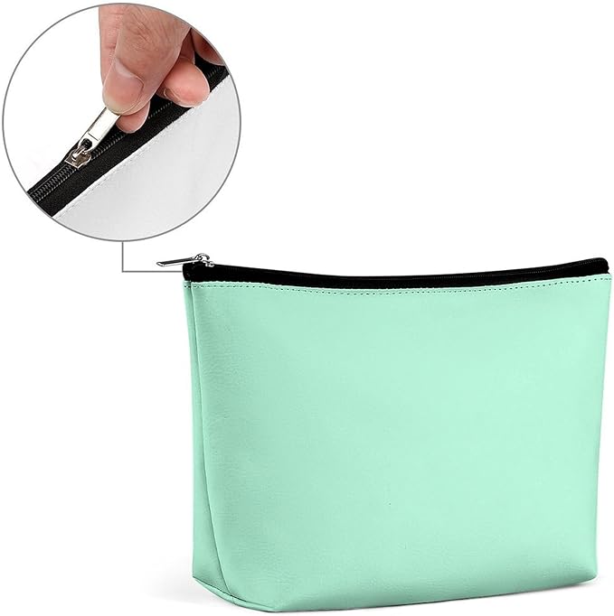 Fashion Zipper Cosmetic Case, Portable Makeup Case, Personality Toiletry Bag, Travel Cosmetic Toiletry Bag Light Blue