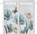 Blue Tulips Bedroom Curtains 72 Inch Length, Window Curtains Tab Top, by Unknown