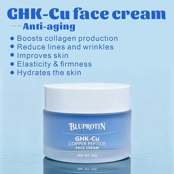 Copper Peptide Face Cream Anti-Aging and Firms Skin GHK-Cu Peptide locks in moisture and repairs skin imperfections 50g