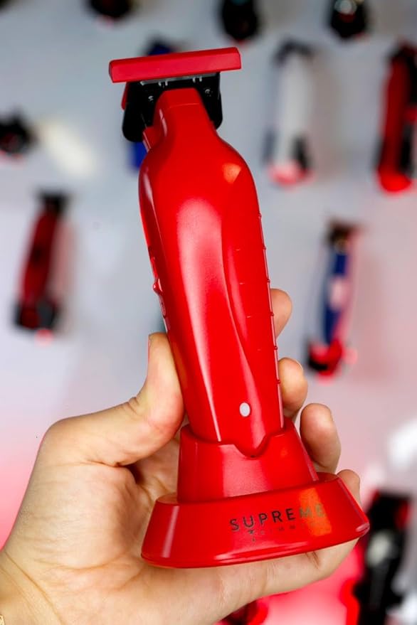 Supreme Trimmer 3-in-1 Barber Kit | Vader Clipper, Vader Trimmer & Crunch Foil Shaver | Men's Professional Beard Trimmer, Brushless Motor Clippers & Waterproof IPX6 Shaver | Red