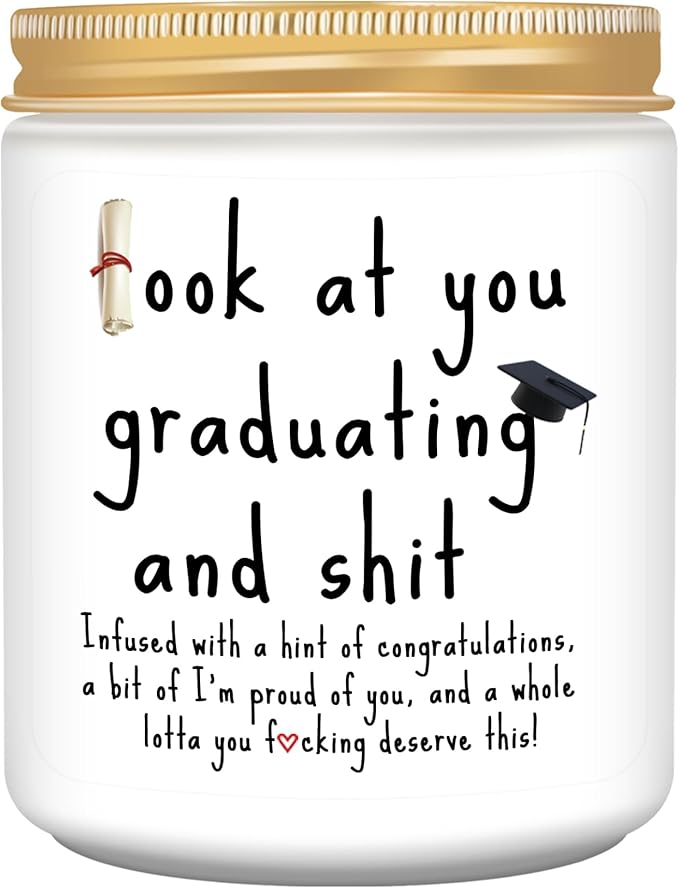 Graduation Gifts, 2025 Funny Graduation Gifts for Her Him, Best Grad High School Congratulations College Masters PhD Degree Nurse - Lavender Scented Candles