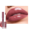 Brown Nourishing Lip plumper Gloss, Purple Moisturizing High Shine Lip Glow Oil, Long Wear Hydration Mini Liquid Lipstick Makeup, Fresh Lightweight Glossy Plumping Lip Gloss for Women (12#)