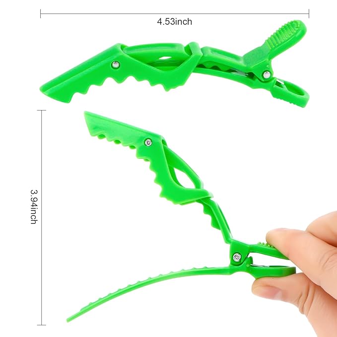 Ondder 24 Pcs Light Green Large Alligator Hair Clips for Styling, Sectioning, Big Pro Salon Gator Hair Clips for Hair Coloring Cutting, Accessories for Women Men Girls