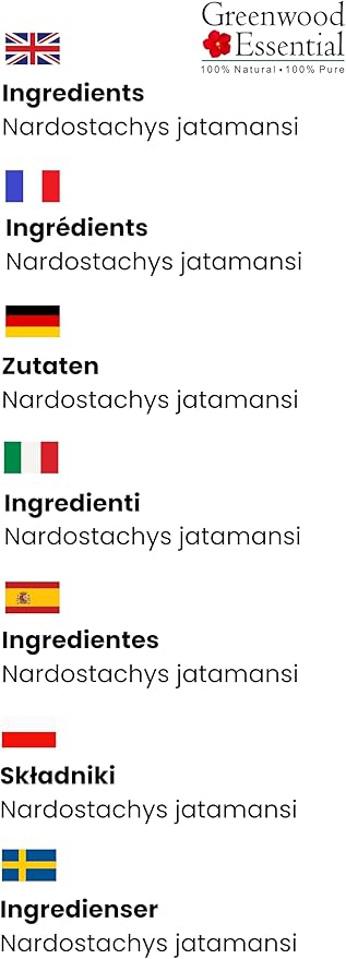 Greenwood Essential Jatamansi (Spikenard) Essential Oil (Nardostachys jatamansi) Pure | Non-Sticky | Non-Greasy | Lightweight | Men & Women | All Skin Types | Steam Distilled 5ml (0.16 oz)