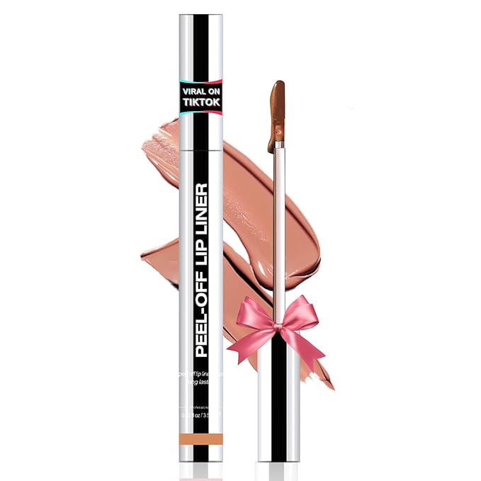 Lip Stain - Peel Off Lip Liner, Long Lasting Lip Liner with Matte Finish, Waterproof & Transfer Proof Lip Gloss, Non-Stick Cup & Highly Pigmented Color, Easy to Use for All Skin Types (Nude Pink)