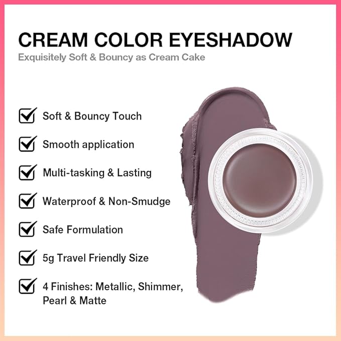 Single Cream Eye Shadow,Chocolate Nude Matte Natural Monochrome Eyeshadow Palette,Waterproof,Long Lasting Naturing-Looking,Vegan & Cruelty-Free,720