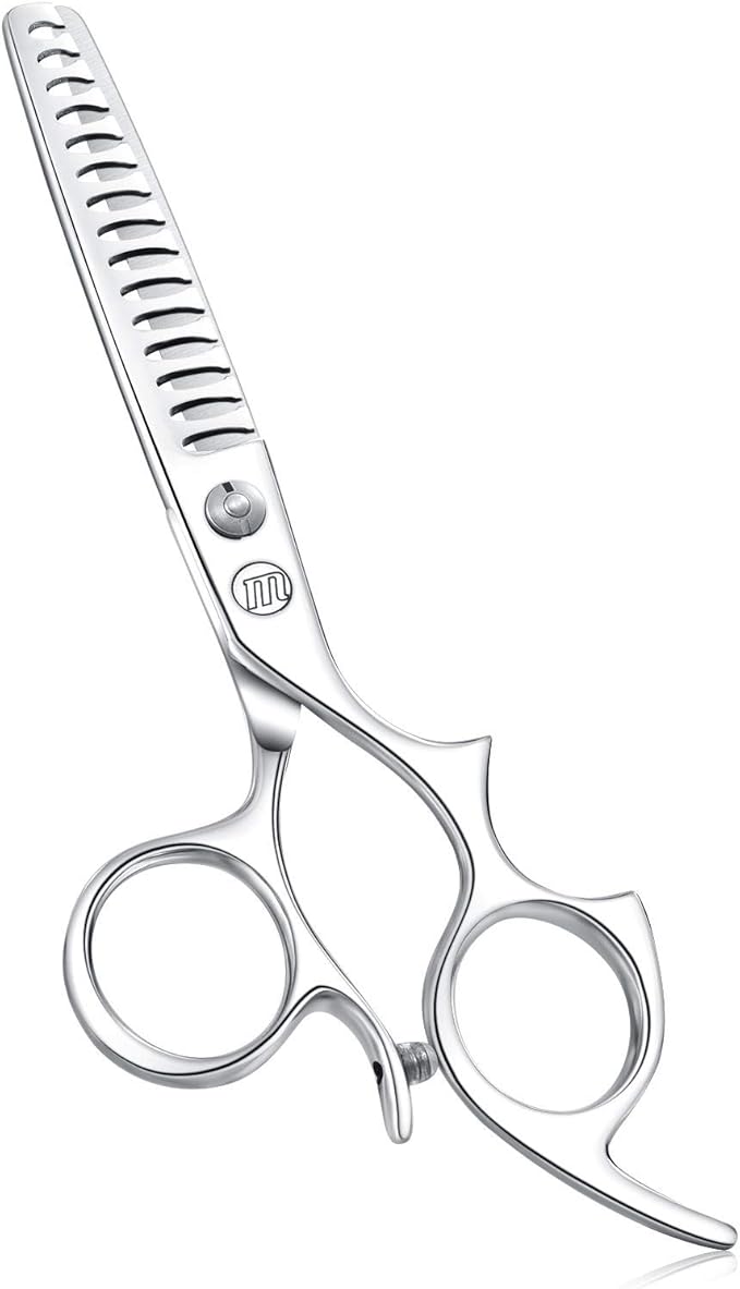 Moontay 6.0" Hair Cutting Shears with Large Finger Holes, Professional Barber Stylist Texturizing Shears, Salon Hair Cutting Scissors, 440C Japanese Stainless Steel, Silver