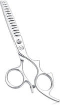 Moontay 6.0" Hair Cutting Shears with Large Finger Holes, Professional Barber Stylist Texturizing Shears, Salon Hair Cutting Scissors, 440C Japanese Stainless Steel, Silver