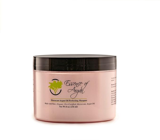 Essence Of Argan Renewing Deep Conditioning Hair Mask Infused with 100% Pure Moroccan Organic Argan Oil - Revitalizes Dry Damaged Hair- Hydrating Hair Mask - All Hair Types (236ml/8oz)