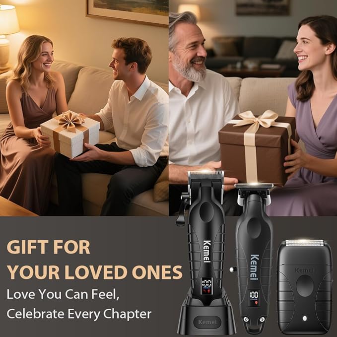 KEMEI Hair Clippers for Men Professional, Barber Clippers and Trimmers Set, Foil Shaver for Men,Cordless Hair Clippers and Barber Kit, Hair Cutting Kit, KM-2293Black, KM-PG2290D, KM-T95