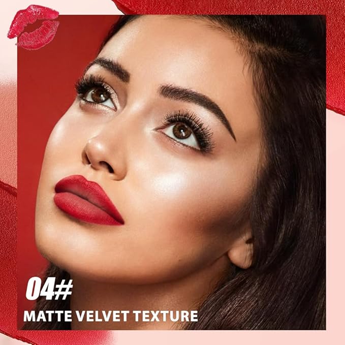 Matte Lip Lipstick Crayon Lip Liner Thick Pencil, High-Pigment Outline lips, Non-sticky Matte Velvet Texture, Waterproof & Smudge-Proof Longwear Pigmented, Fit for all tones 04#