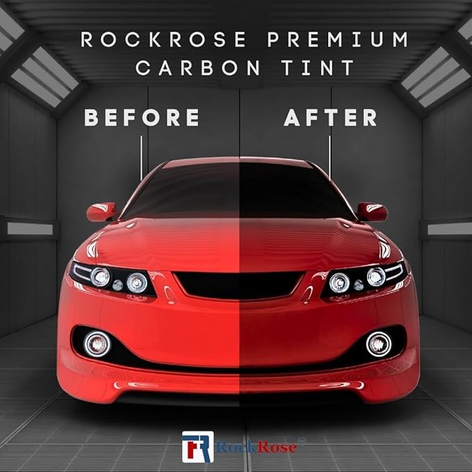 RockRose 50% Premium Carbon Car Window Tint Film 40 in x 100FT 2PLY Charcoal Privacy Film UV, Heat Blocking Tint for Car or Home Adhesive Film Easy Shrink, Plotter Friendly Pro Grade