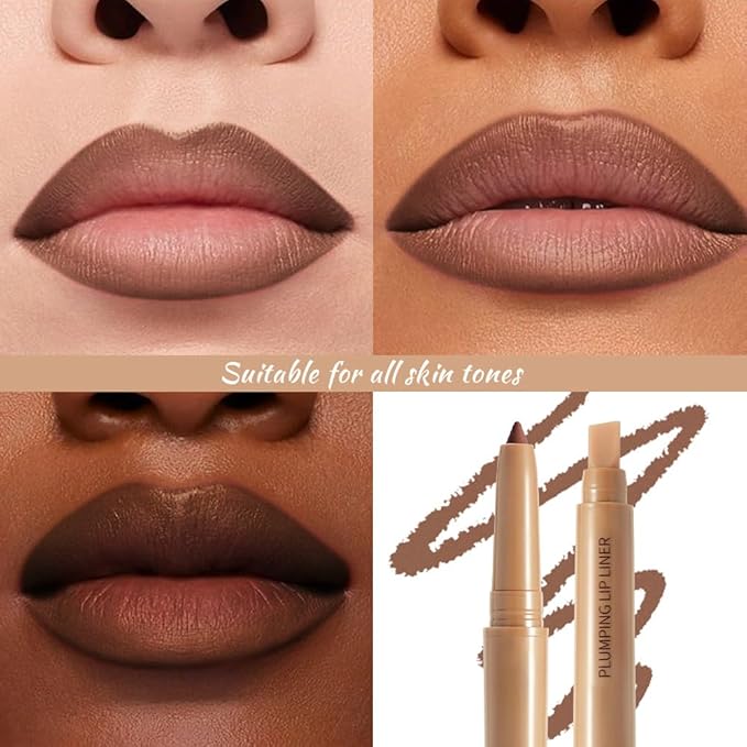 Saddle Brown Matte Lip Liner Pencil, Plump Lip Liners Long-Lasting Creamy Formula, With Silicone Smudger for Define Contours & Sculpting Lip, Waterproof Non-Staining Crayon Lip Liner 07#