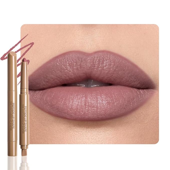 SUAKE Plump Matt Lipstick Lipliner Pencil Pack,Waterproof Crayon with Silicone Smudger for Define Contours & Sculpting Lip, Longwear Moisture Smooth Creamy Formula for Lip Makeup-01 Plum
