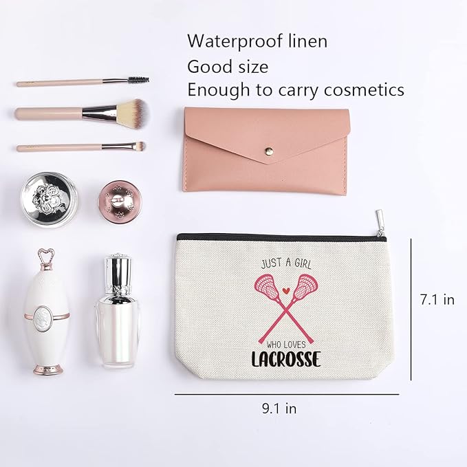 Lacrosse Gifts Lacrosse Makeup Bag Gifts for Lacrosse Moms Sports Players Team Birthday Gifts for Women Friend Sister BFF Bestie