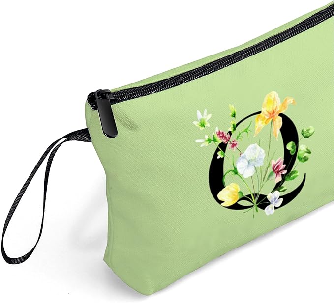 Birthday Thank You Appreciation Monogrammed Gifts for Mom Aunt Teacher Sister Friend Coworkers Bride Bridesmaid Makeup Cosmetic Bag with Mirror Mothers Day Christmas Graduation Q
