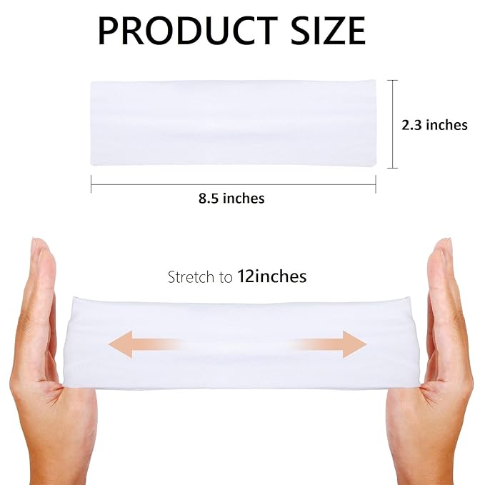 Huachi Headbands for Women Non Slip 16 Pack Elastic Sports Hair Bands for Women, Soft Cotton Cloth Headband for Workout Yoga Fashion Hair Accessories, Black White Gray Trendy Head Bands