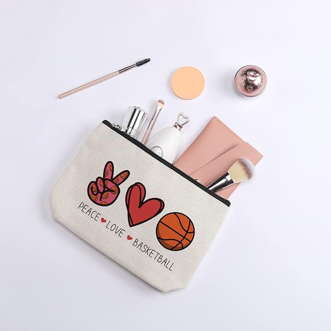KDXPBZ Basketball Gifts for Women & Fans - Coach, Mom & Player Birthday & Christmas Gifts - Makeup Bag