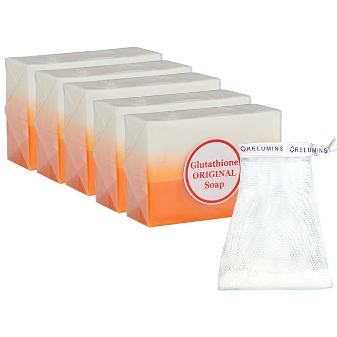Relumins Glutathione Soap Bars - Holidays Deep Cleansing & Hydrating Soap for Smooth, Refreshed Skin - Gentle Exfoliating Formula for Face & Body - 5 x 150g Bars