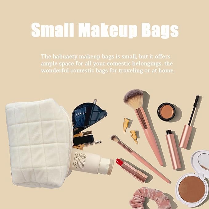 2PCS Makeup Bag Small Cosmetic Pouch for Purse Women Girls Y2k Checkered Make Up Bags