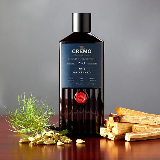 Cremo Reserve Collection 2-in-1 Shampoo & Conditioner | Palo Santo | Barber Grade | 16 Oz | Pack of 2