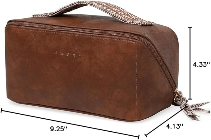 EACHY Travel Makeup Bag,Large Capacity Cosmetic Bags for Women,Waterproof Portable Pouch Open Flat Toiletry Bag Pattern Makeup Bag