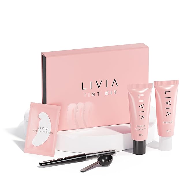 Livia - Black Eyelash and Eyebrow Color Set – Long-Lasting, Natural-Looking Color for 4 Weeks – Vegan, Gentle for Sensitive Skin – Easy DIY Solution