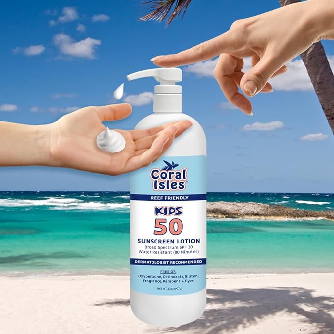 Rocky Mountain Sunscreen | SPF 50 Lotion for Kids Broad Spectrum UVA/UVB Protection | Hawaii 104 Act Compliant (Oxybenzone & Octinoxate Free) | Water Resistant 80 Min. |Quart With Pump (32 Fl Oz)